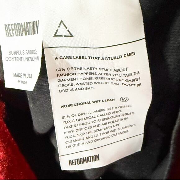 NWOT Reformation Lokie Dress Sweater Holiday Boucle Red Large - Picture 9 of 9